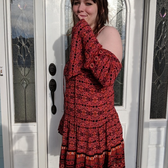 Cold Shoulder Dress Crinkle Rayon - Picture 3 of 3